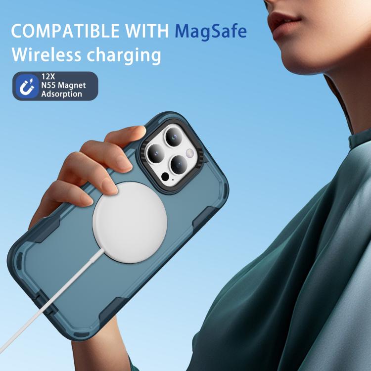 Funda protectora MagSafe para iPhone 16 Pro Max (azul rey y azul)