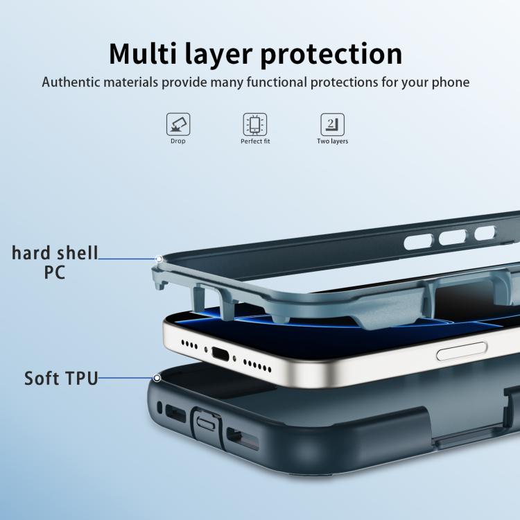 Funda protectora MagSafe para iPhone 16 Pro Max (azul rey y azul)