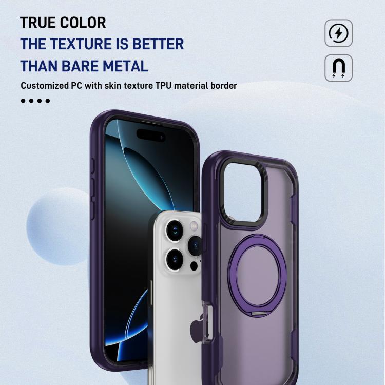 Funda protectora MagSafe para iPhone 16 Pro Max (morado y morado oscuro)