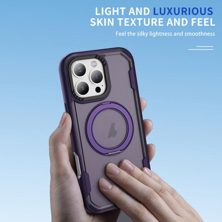Funda protectora MagSafe para iPhone 16 Pro Max (morado y morado oscuro)