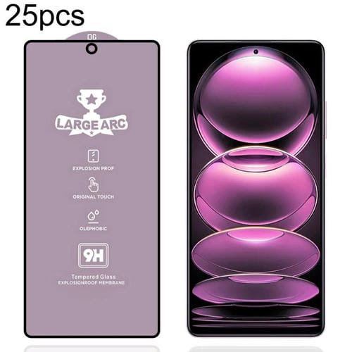 Película de vidrio templado de arco grande de aluminio de alta calidad para Xiaomi Redmi Note 12 Pro 4G / 12 Pro+, 25 unidades, 9H, 0,4 mm