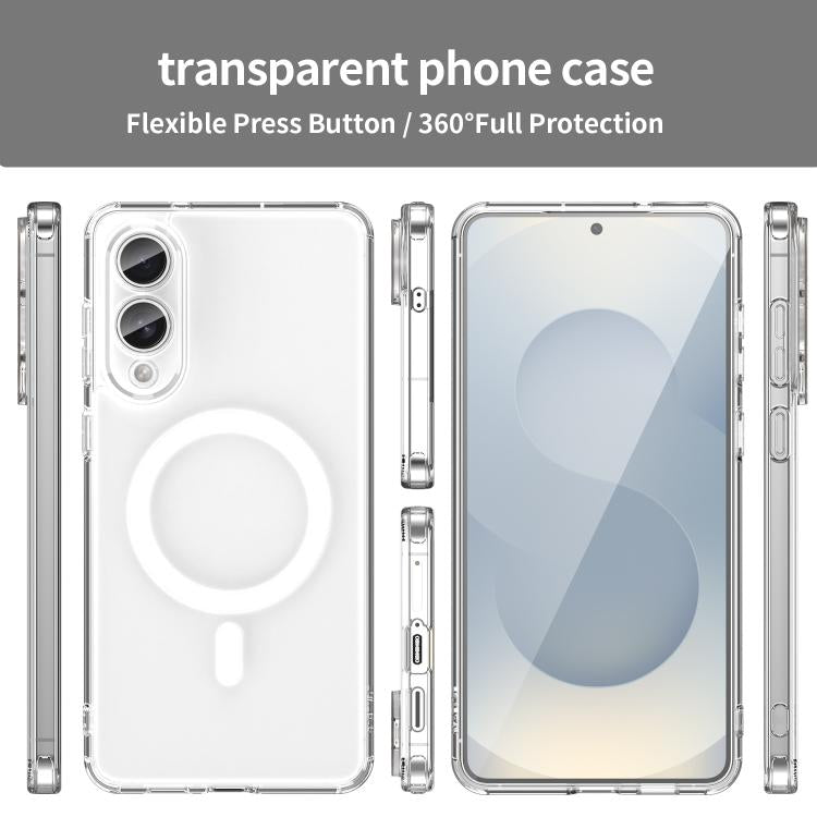 Funda híbrida de TPU y PC para Samsung Galaxy S25 Edge 5G, a prueba de golpes y con MagSafe (transparente)