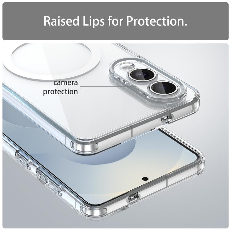 Funda híbrida de TPU y PC para Samsung Galaxy S25 Edge 5G, a prueba de golpes y con MagSafe (transparente)