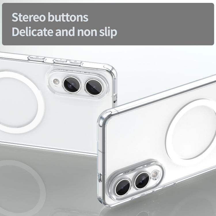 Funda híbrida de TPU y PC para Samsung Galaxy S25 Edge 5G, a prueba de golpes y con MagSafe (transparente)