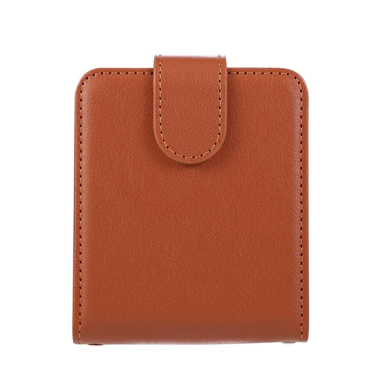 Funda de cuero multifuncional con 3 ranuras para tarjetas para Samsung Galaxy Z Flip7 5G (marrón)