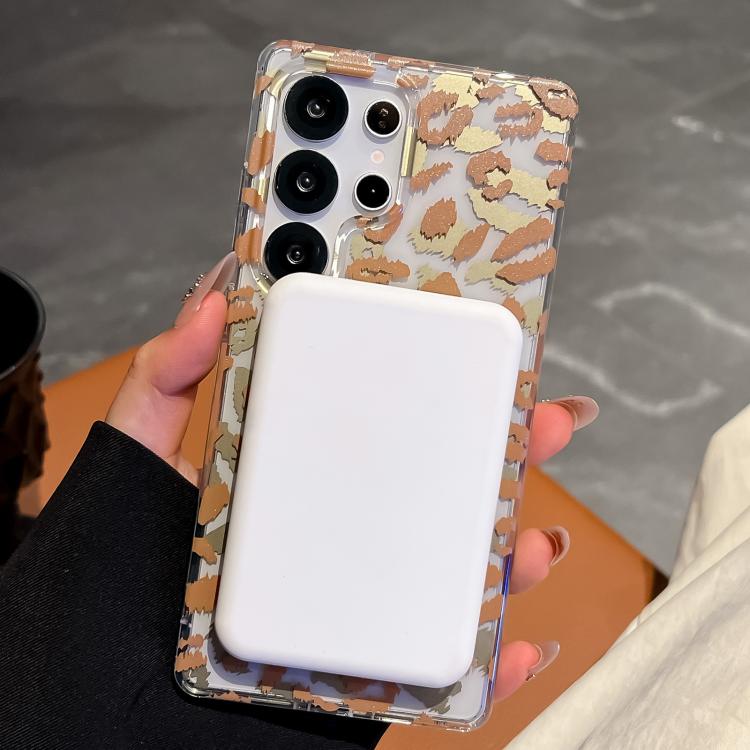 Funda para Samsung Galaxy S25 Edge 5G Leopard con laminado MagSafe de doble cara IMD (rosa)