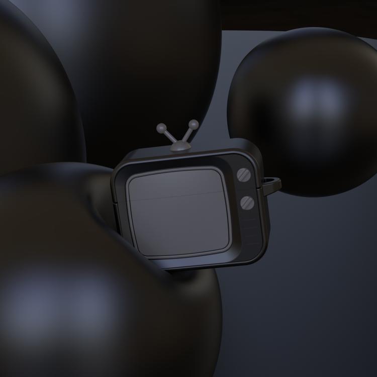 Funda protectora de silicona para auriculares AirPods Pro 2 Retro TV Bluetooth (negro)
