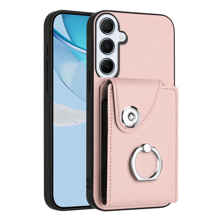 Funda para Samsung Galaxy A26 5G con tarjetero y anillo (rosa)