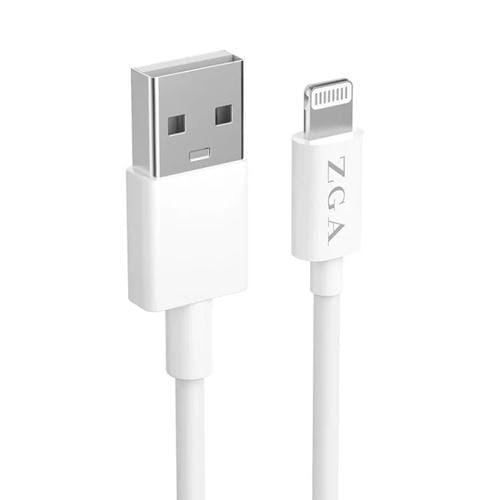 Cable de carga y datos ZGA CB02 USB a 8 pines de 2,4 A, longitud: 1 m (blanco)