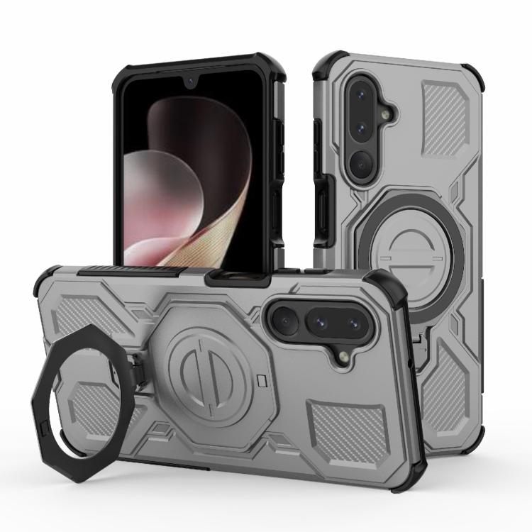 Funda magnética de TPU y PC MagSafe para Samsung Galaxy M36 5G India J-20 (color sólido, gris)