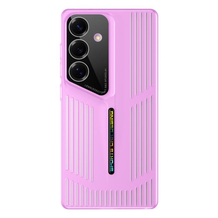 Funda para Samsung Galaxy S25+ 5G, translúcida, esmerilada y con disipación de calor (morado claro)