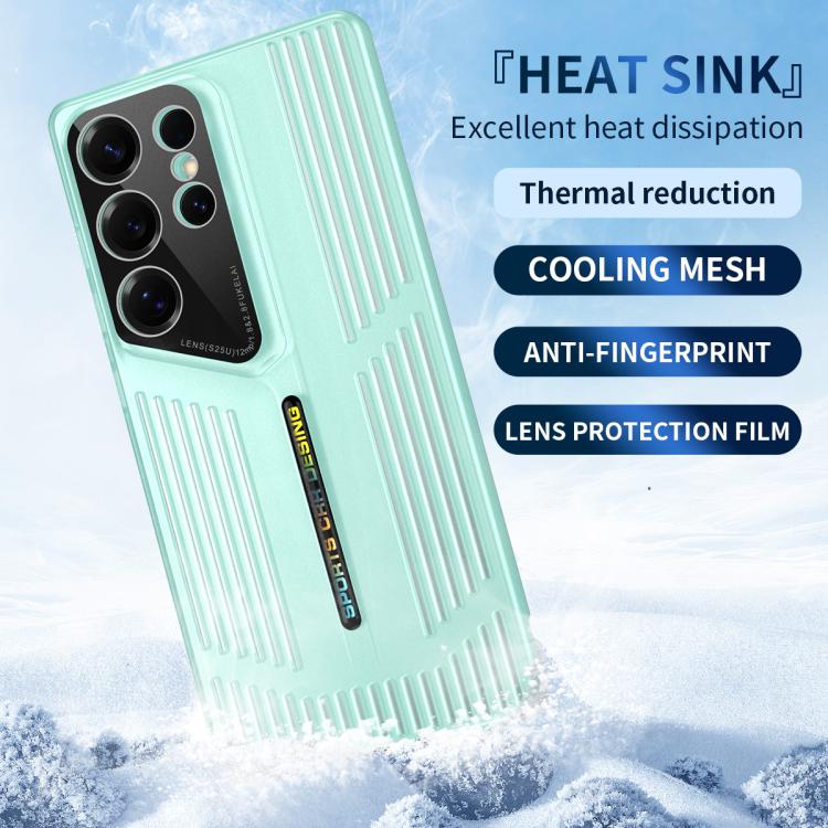 Funda para Samsung Galaxy S24 Ultra 5G, translúcida, esmerilada y con disipación de calor (negro y gris)