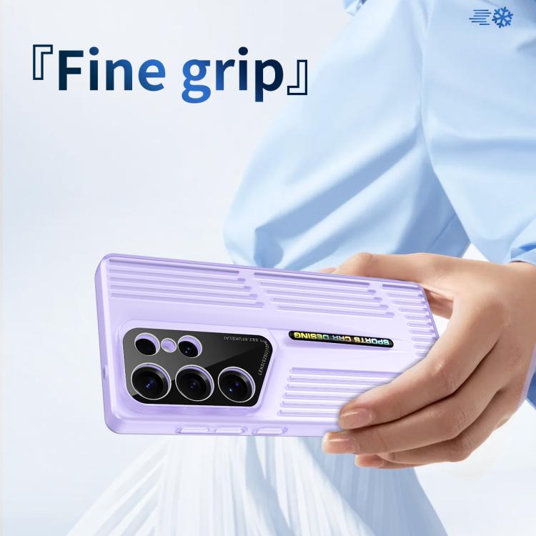 Funda para Samsung Galaxy S23 Ultra 5G, translúcida, esmerilada y con disipación de calor (morada)