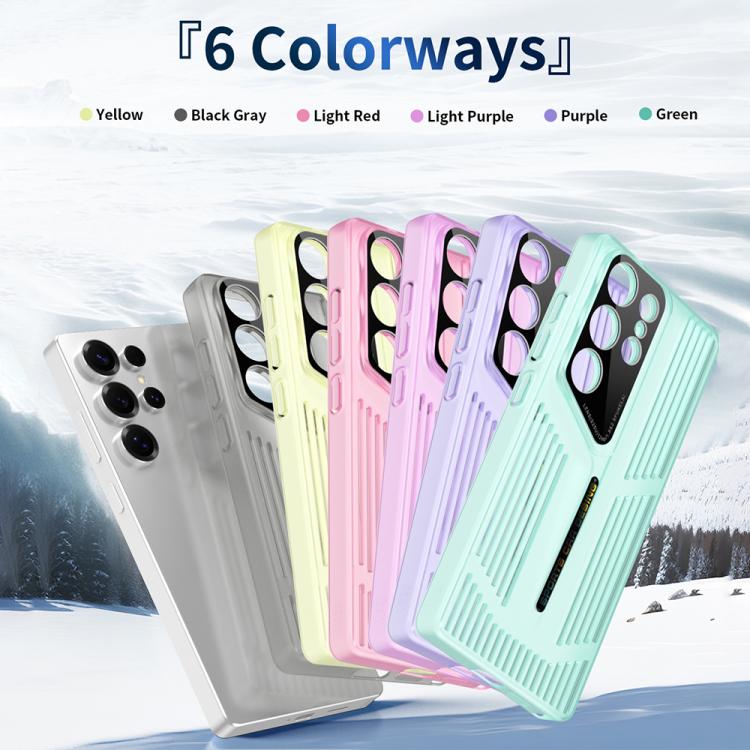 Funda para Samsung Galaxy S23 Ultra 5G, translúcida, esmerilada y con disipación de calor (morada)