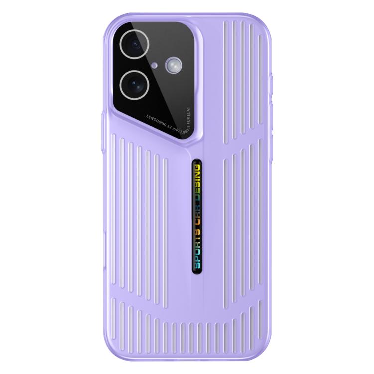 Funda para iPhone 16, translúcida, esmerilada y con disipación de calor (morada)