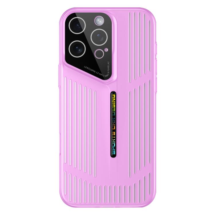Funda para iPhone 15 Pro, translúcida, esmerilada y con disipación de calor (morado claro)