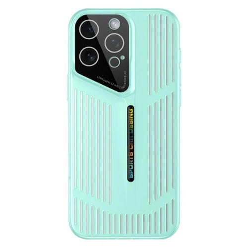 Funda para iPhone 14 Pro Max con disipación de calor, translúcida, esmerilada y hueca (verde)