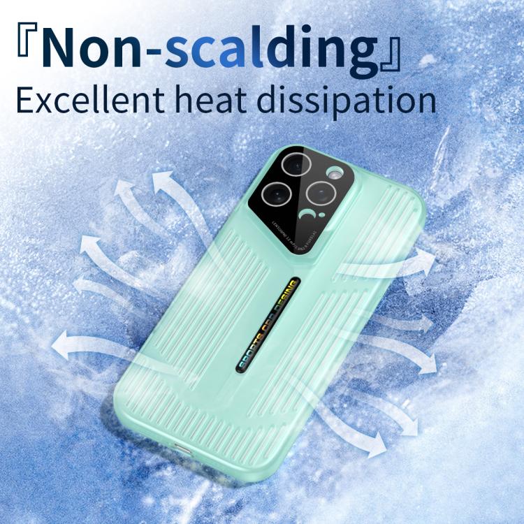 Funda para iPhone 15 Pro, translúcida, esmerilada y con disipación de calor (verde)