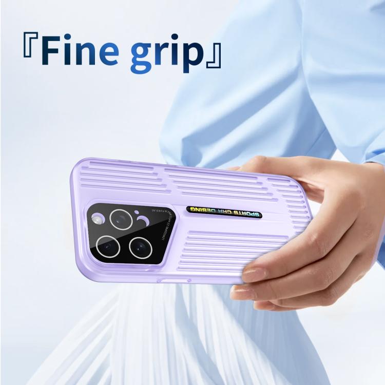 Funda para iPhone 15 Pro, translúcida, esmerilada y con disipación de calor (morado claro)