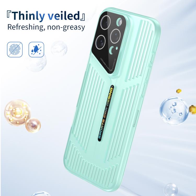 Funda para iPhone 15 Pro, translúcida, esmerilada y con disipación de calor (verde)