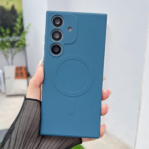Funda magnética MagSafe de silicona líquida de color sólido para Samsung Galaxy A16 4G/5G (azul rey)