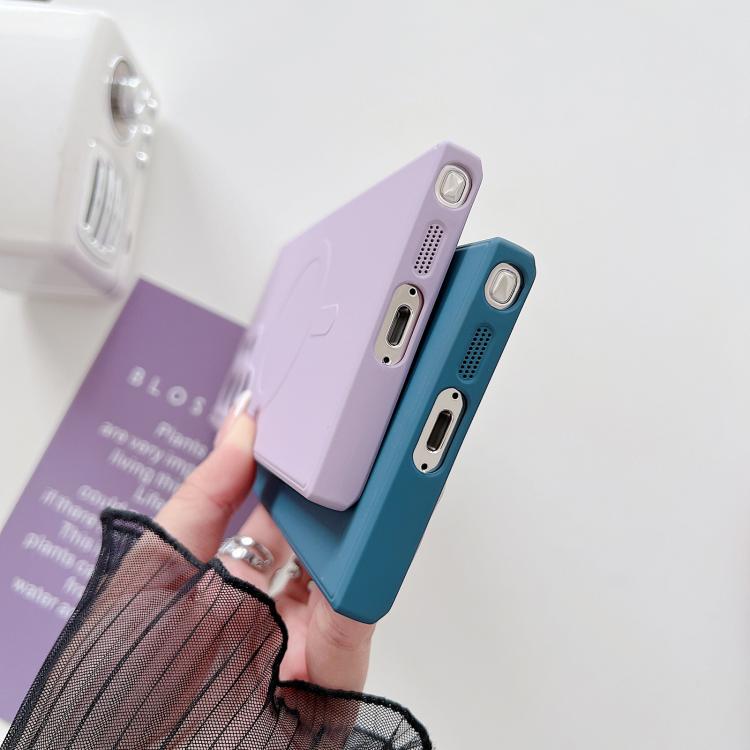 Funda magnética MagSafe de silicona líquida de color sólido para Samsung Galaxy A26 5G (rosa)