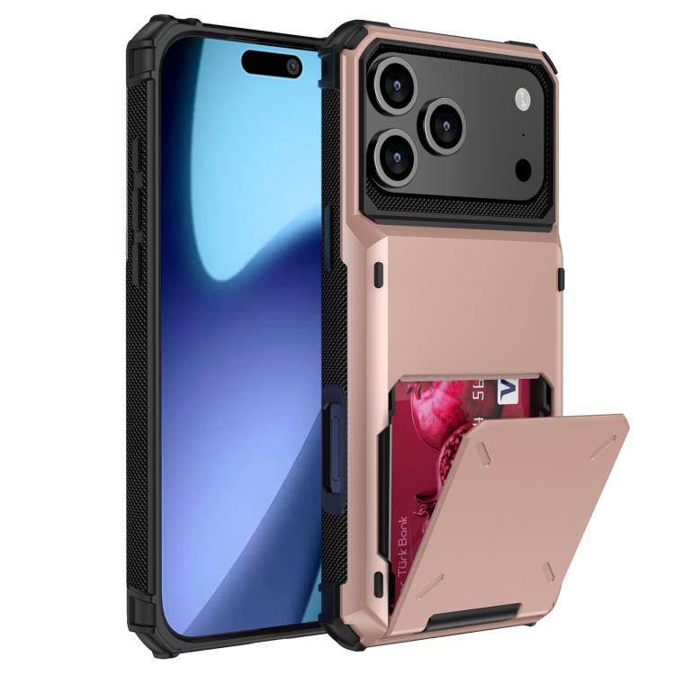 Funda resistente y duradera para iPhone 17 Pro Max, resistente a arañazos y golpes (oro rosa)