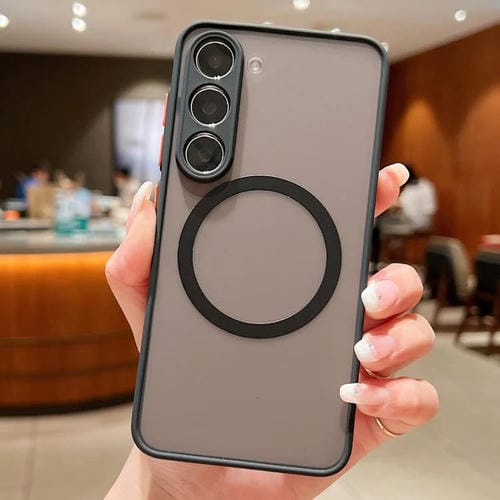 Funda con MagSafe y diseño Hawkeye Skin Feel para Samsung Galaxy S21+ 5G (negra)