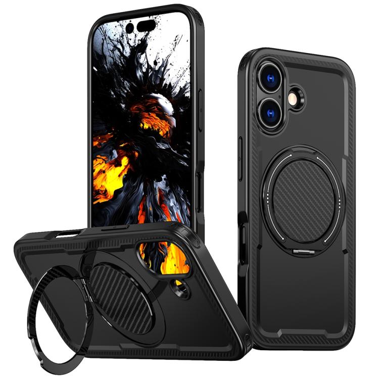 Funda metálica MagSafe con rotación de 360 grados para iPhone 17 (negra)