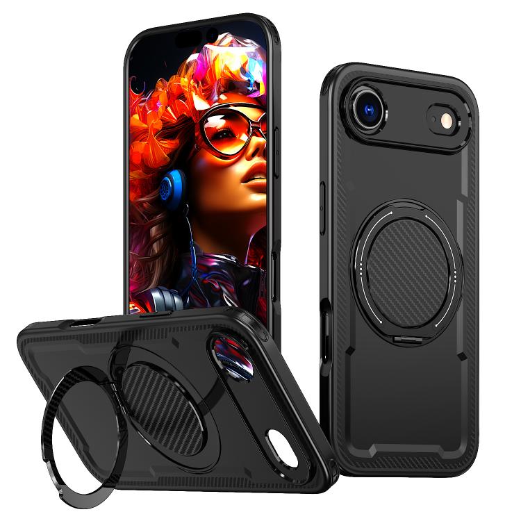 Funda metálica MagSafe con rotación de 360 grados para iPhone 17 Air (negra)