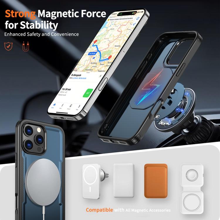 Funda metálica MagSafe con rotación de 360 grados para iPhone 16 Pro Max (azul marino)