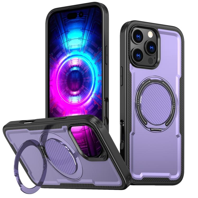 Funda metálica MagSafe con rotación de 360 grados para iPhone 16 Pro Max (morada)