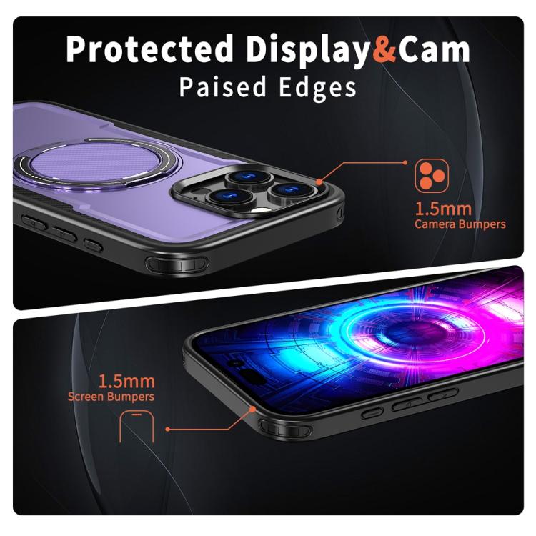 Funda metálica MagSafe con rotación de 360 grados para iPhone 16 Pro Max (morada)