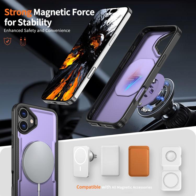 Funda metálica MagSafe con rotación de 360 grados para iPhone 16 Plus (morada)
