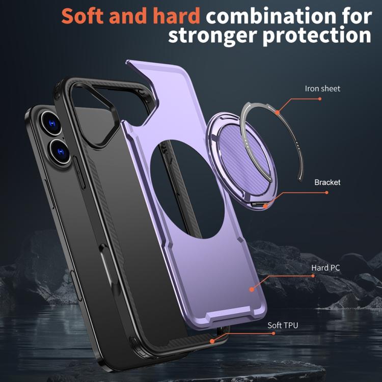 Funda metálica MagSafe con rotación de 360 grados para iPhone 16 (morada)
