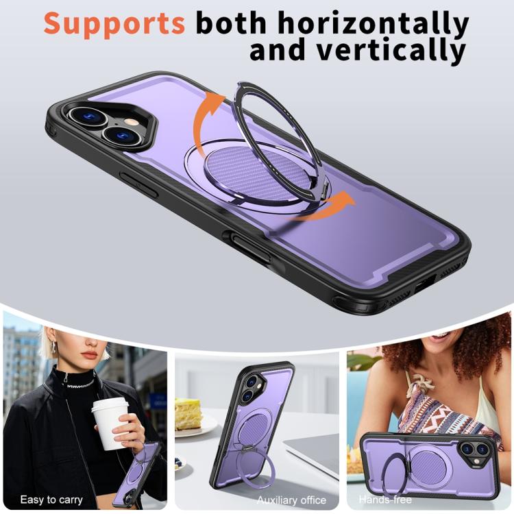 Funda metálica MagSafe con rotación de 360 grados para iPhone 16 (morada)