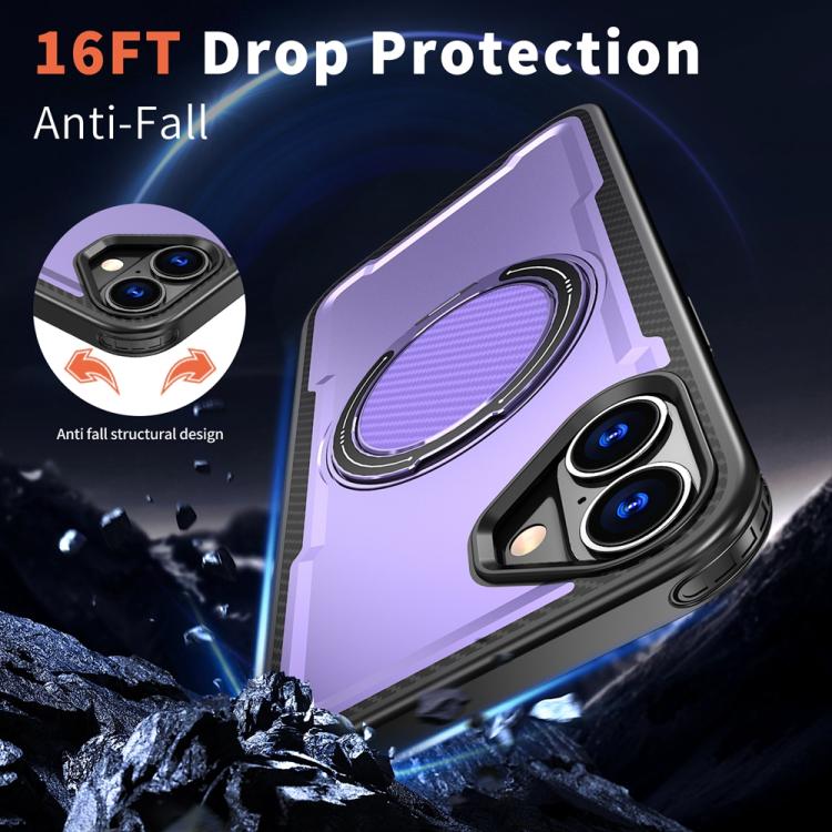 Funda metálica MagSafe con rotación de 360 grados para iPhone 16 (morada)