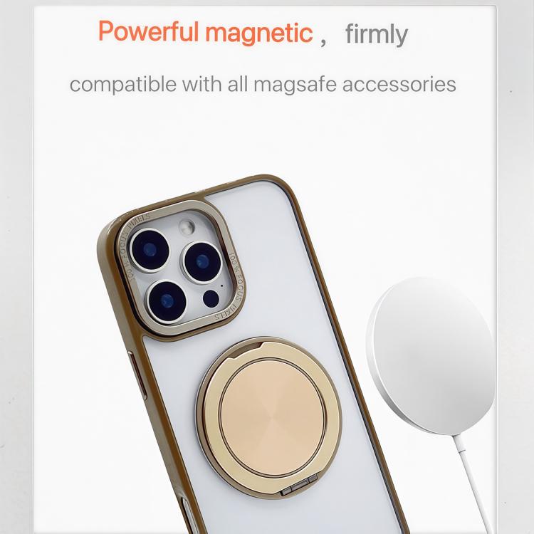 Funda MagSafe semitransparente con rotación de 360 grados para iPhone 16 Pro Max (dorado desierto)