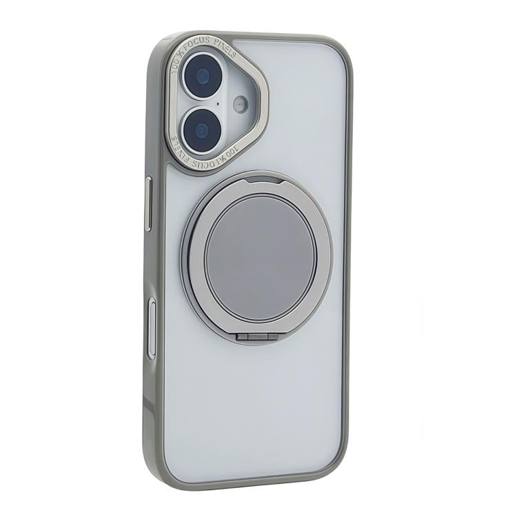 Funda MagSafe semitransparente con rotación de 360 grados para iPhone 16 (gris)