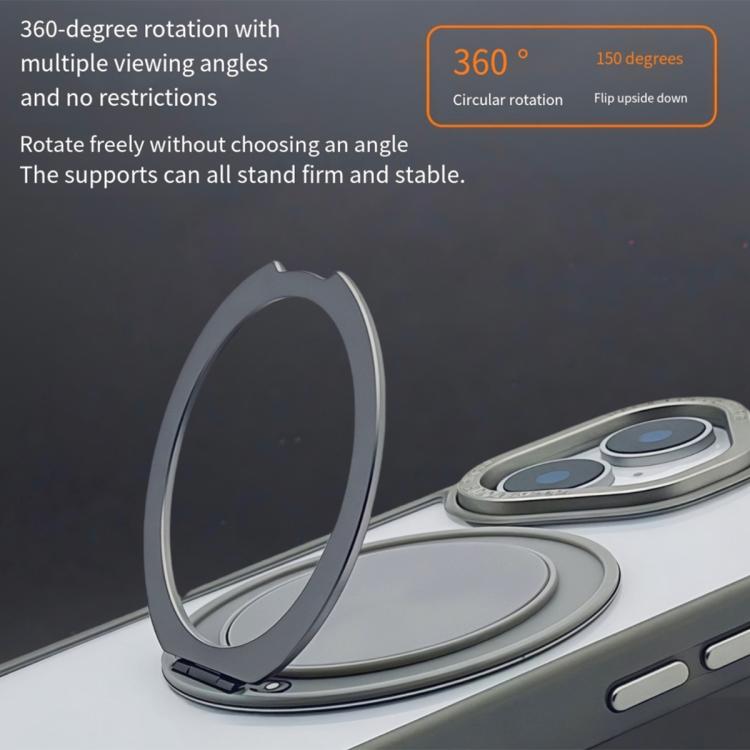 Funda MagSafe semitransparente con rotación de 360 grados para iPhone 16 (gris)
