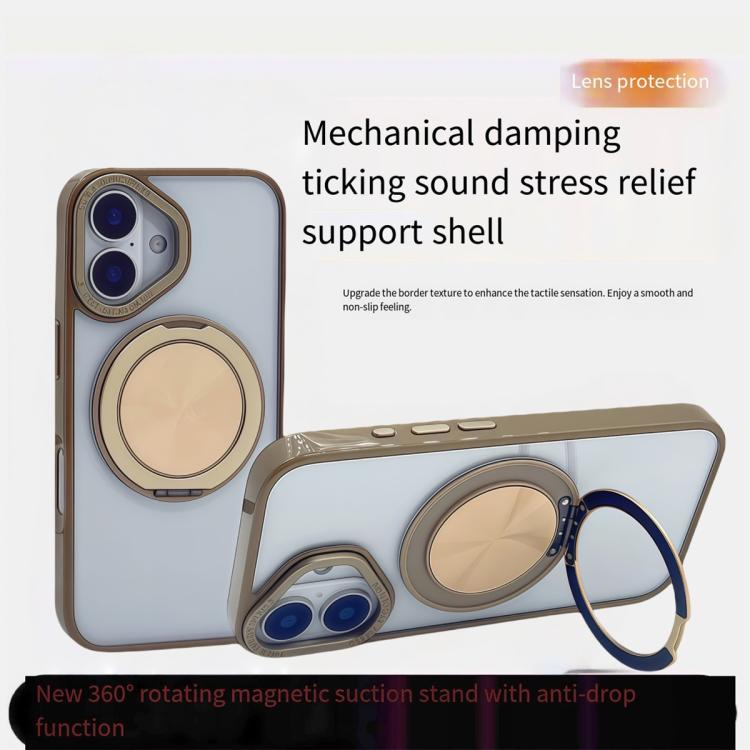Funda MagSafe semitransparente con rotación de 360 grados para iPhone 16 (dorado desierto)