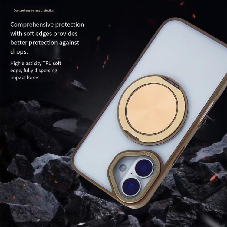 Funda MagSafe semitransparente con rotación de 360 grados para iPhone 16 (dorado desierto)