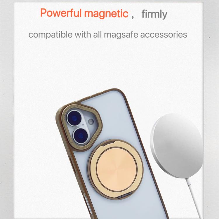 Funda MagSafe semitransparente con rotación de 360 grados para iPhone 16 (dorado desierto)