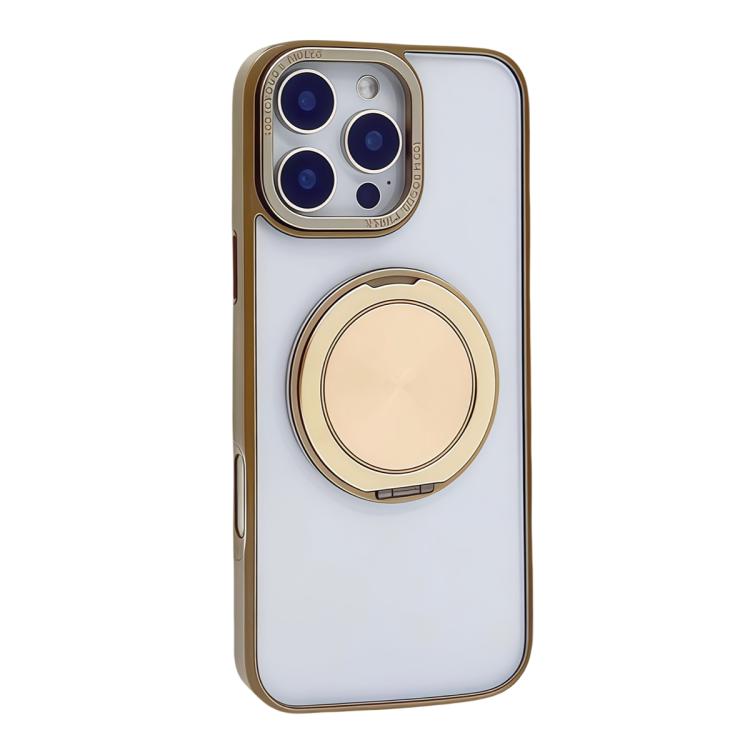 Funda semitransparente con rotación de 360 grados y MagSafe para iPhone 15 Plus/14 Plus (dorado desierto)