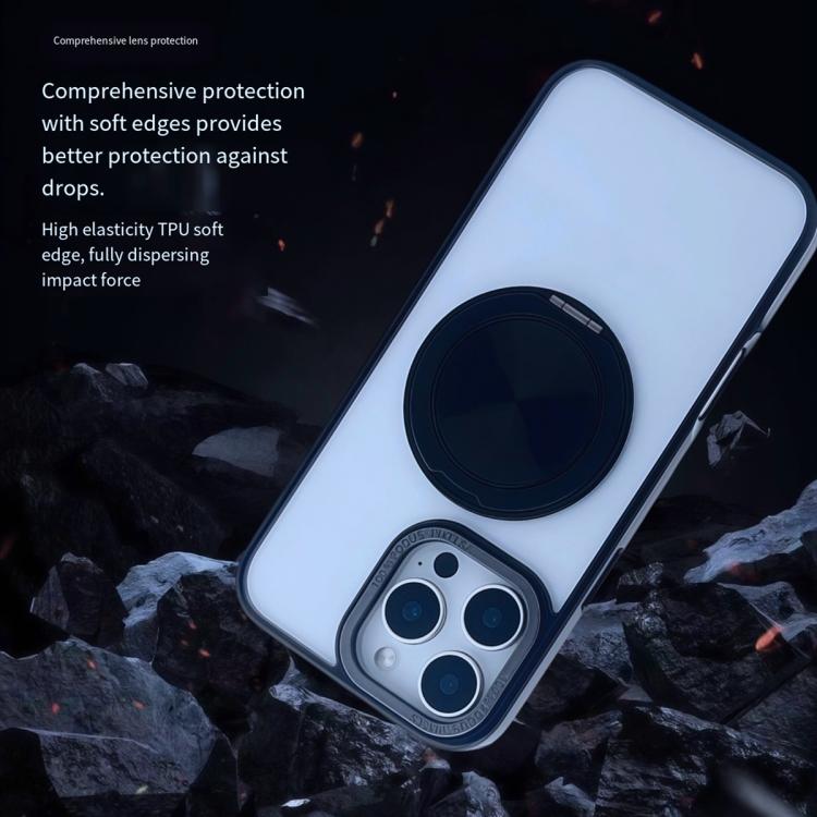 Funda MagSafe semitransparente con rotación de 360 grados para iPhone 14 Pro Max (negra)