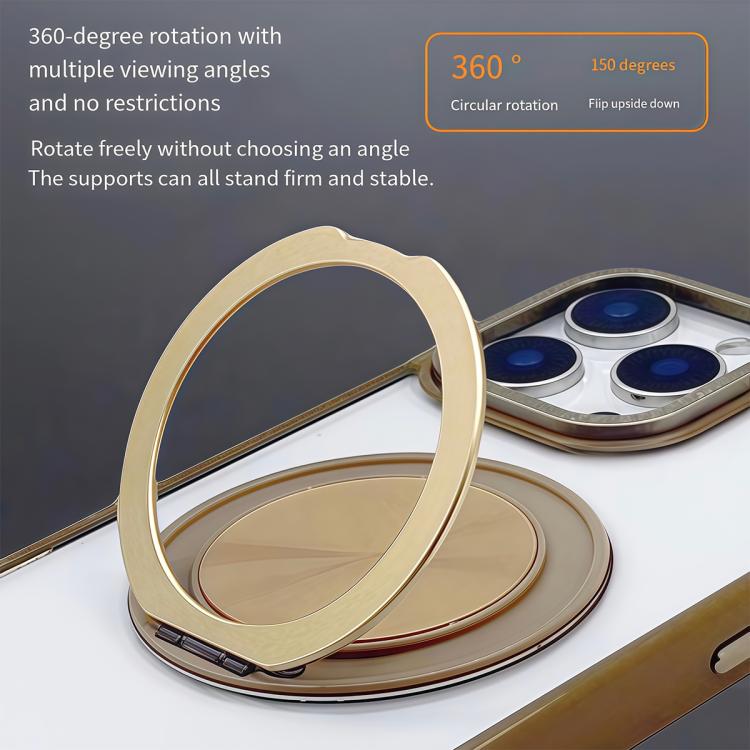 Funda MagSafe semitransparente con rotación de 360 grados para iPhone 14 Pro Max (dorado desierto)
