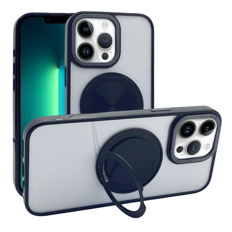 Funda MagSafe semitransparente con rotación de 360 grados para iPhone 13 Pro Max (negra)