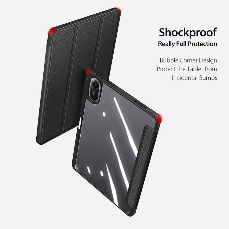 Funda de cuero antideslizante para tableta Xiaomi Redmi Pad 2 DUX DUCIS TOBY Series con función de suspensión/activación (negra)