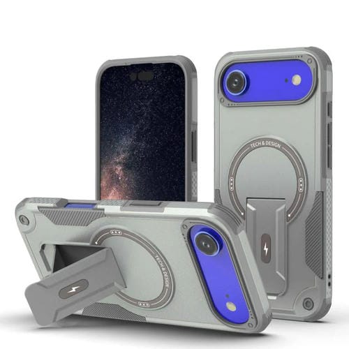 Funda híbrida de TPU y PC con soporte Magsafe para iPhone 17 Air Armor (gris)