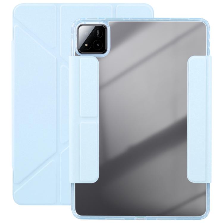 Funda de cuero acrílico deformable con doble cierre magnético desmontable para Xiaomi Pad 7/7 Pro (azul hielo)